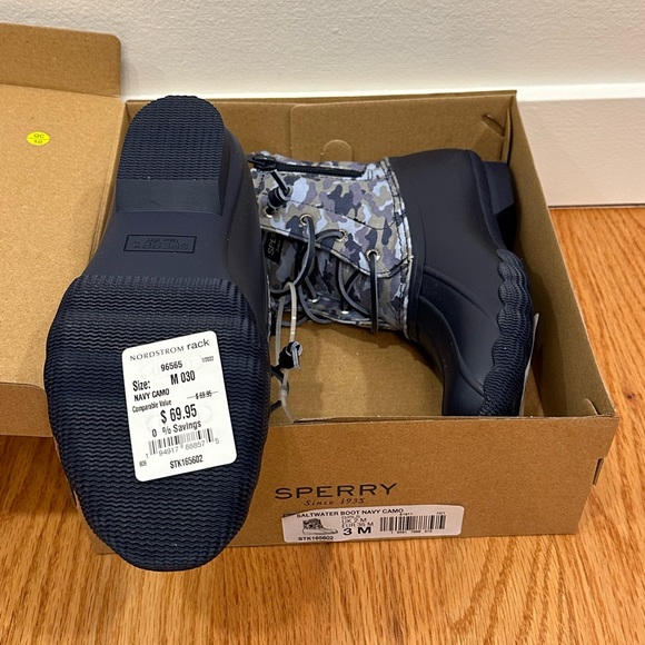 NIB Sperry Saltwater Water Resistant Camo Duck Boot, Little Kid 3 - Picture 7 of 8